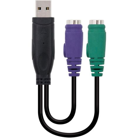 1pcs USB to PS2 adapter cable one point two support KVM scanner gun keyboard with chip PS2 switch