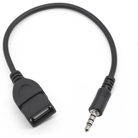 Serbia – Adaptateur USB vers Jack 3,5 mm mâle – Câble audio stéréo 20 cm – Plug and Play – Compatible autoradio et lecteur CD