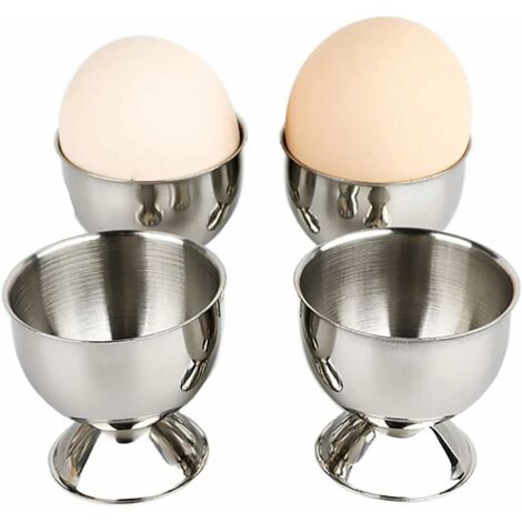 Coquetier 4 pièces, casier à oeufs en acier inoxydable, casier à oeufs, coquetier, coquetier de canard, coquetier, petit-déjeuner, ustensiles de cuisine pour le dîner (1/5)