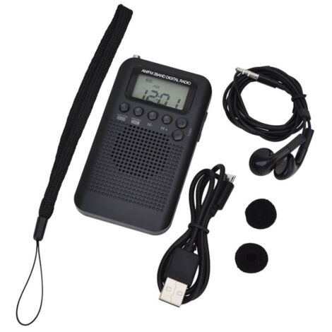 Radio Portable Mini Radio de Poche avec Haut-Parleur FM/AM Numérique Stéréo DSP Récepteur avec Réveil et Minuterie pour Maison et l'extérieur Marche Radio Personnel avec Ecouteurs (1/5)