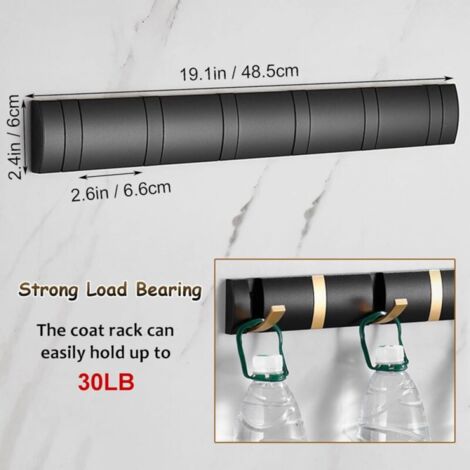 Porte-manteau Mural En Bois Massif Pour Piano Avec Crochets Rabattables En Hêtre Et Noyer Noir (4 Crochets