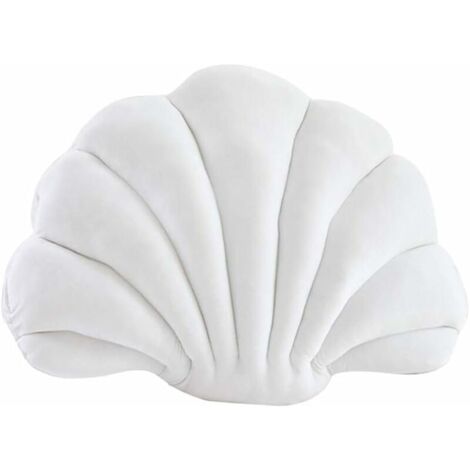 (blanc, 32 et 25cm) Coussin coquillage, coussin déco, coussin coquillage déco, coussin coquillage éventail, coussin canapé coton, coussin déco, peluche, coussin lit animal marin (1/5)