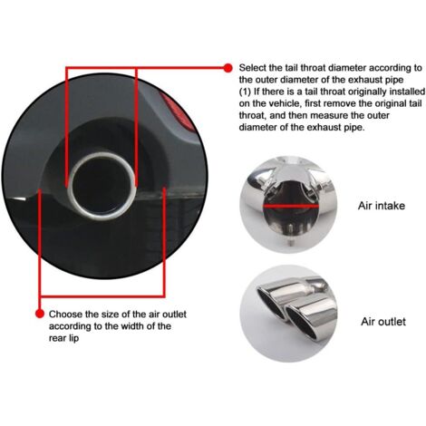 Embout Tuyau Échappement Acier Inoxydable - Sortie Pot D'Échappement Voiture Design Plat