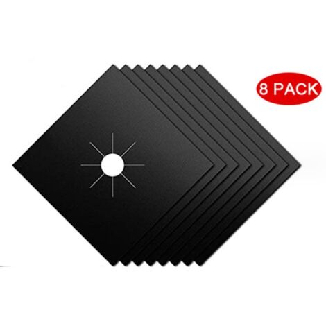 8Pcs noir Plaque de Cuisson à Gaz Protection en Téflon Argent Plaque Cuisson Gaz Protection Gaziniere Gaz Protection Cuisinière à Brûleurs Gaz Protection Anti-Corrosion Anti-adhésif pour Cuisine (1/5)