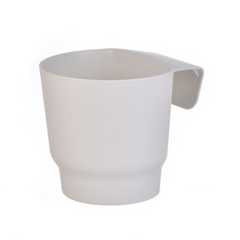 Pot de fleurs suspendu pour clôture de balcon, petit pot en plastique blanc, adapté à la décoration de jardin extérieur, 1 pièce (1/5)