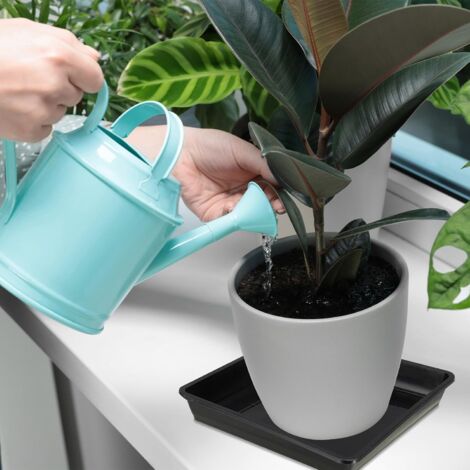 Lot De 2 Soucoupes Carrées Pour Pots De Fleurs – Plateau Décoratif 35 X 35 Cm, Intérieur/extérieur, Anti-fuites
