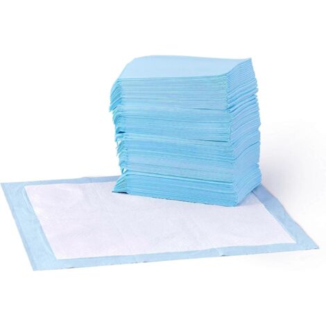 Coussinets d'urine bleus (33 cm x 45 cm) pour chiots, anti-fuites, super absorbants, séchage rapide, apprentissage de la propreté, 100 unités (1/5)
