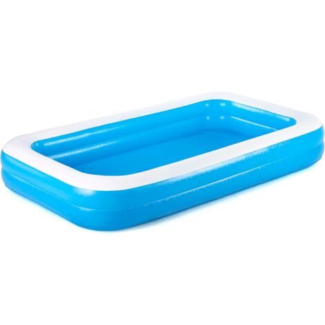 1 piscine gonflable bleue 305 x 183 x 56 cm, piscine pour enfants et adultes, adaptée aux jardins/fêtes (1/5)