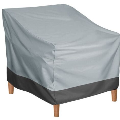 Housse de protection imperméable pour meubles d'extérieur, tissu Oxford gris et noir, 96,5 x 89 x 79 cm, pour jardin, cour, parasol, canapé, 1 pièce (1/5)