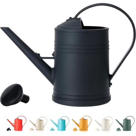Pot d'arrosage pour plantes d'intérieur noir d'une seule pièce, 35,6 cm de profondeur x 14 cm de largeur x 23 cm de hauteur, pot d'arrosage pour fleurs, pot d'arrosage en plastique pour plantes avec a (1/5)