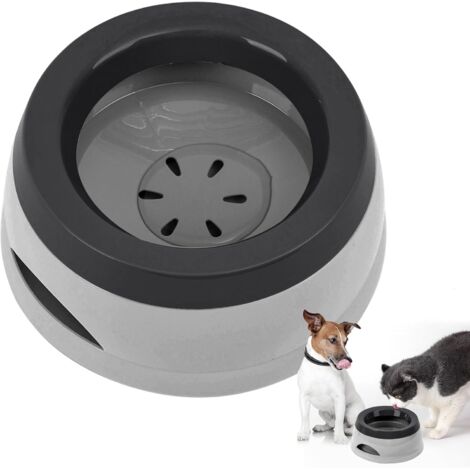 1 accessoire de voyage pour chien et chat en plastique gris mesurant 18,9 L x 8 L x 15,6 H, bol anti-vibration 750 ml, distributeur d'eau portable amovible (1/5)