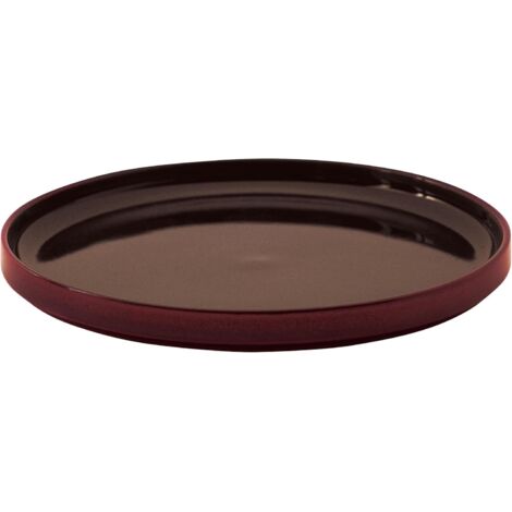 Plateau de pot de fleurs en céramique marron de diamètre extérieur 21 cm adapté au bac de drainage des fleurs d'intérieur et d'extérieur 1 (1/5)