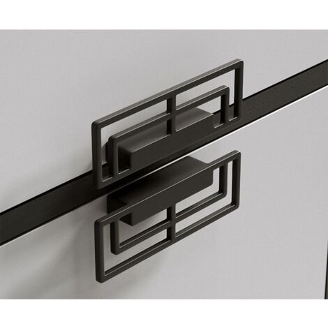 Poignée de tiroir 2 pièces pour meuble TV, élégante poignée en alliage de zinc, moderne, motif chinois de bon augure, distance des trous 32 mm, noir (1/5)