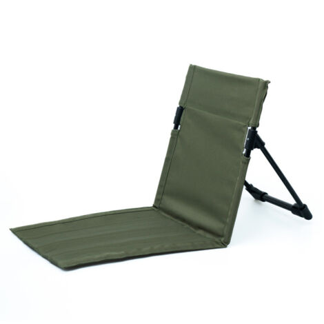 Chaise pliante 39,5 x 38,5 x 41,5 cm en tube d'acier vert militaire avec dossier, idéale pour un pique-nique sur la plage ou sur la pelouse, 1 pièce (1/5)