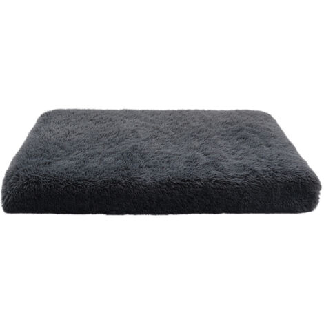 Coussin carré en peluche gris foncé pour chien et chat, 40 x 30 x 5 cm, doux et moelleux, idéal pour un sommeil profond, 1 pièce (1/5)