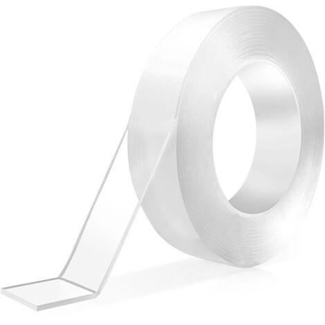 Ruban adhésif double face nano 0,5 mm d'épaisseur 20 mm de large 1 m de long 1 pièce avec colle magique adhésive transparente pour coller des objets (1/5)