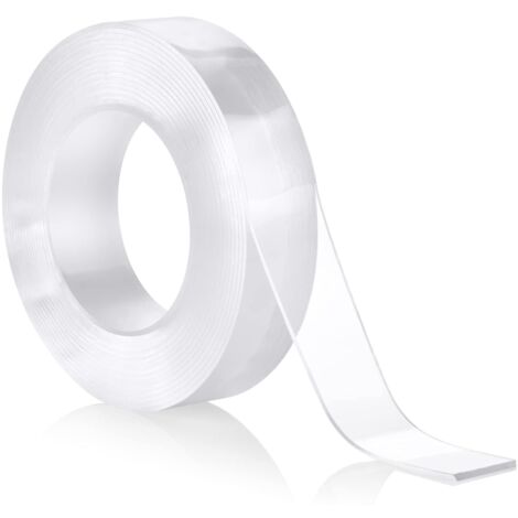 Ruban adhésif double face nano 0,5 mm d'épaisseur 30 mm de large 1 m de long 1 pièce avec colle magique adhésive transparente pour coller des objets (1/5)