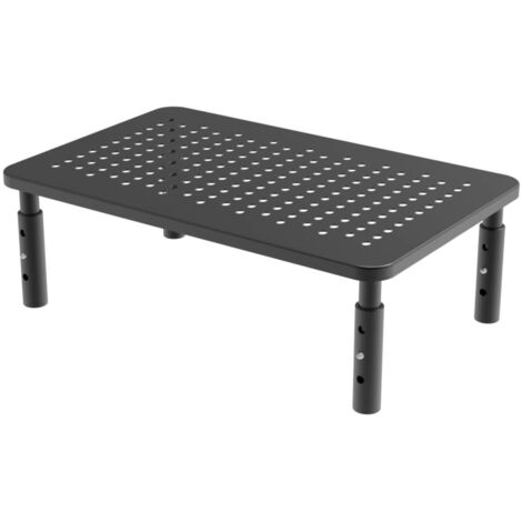 Support de moniteur noir 37 x 23,5 x 10-14 cm, 1 pièce, support de refroidissement pour ordinateur portable, support de rangement pour clavier (1/5)