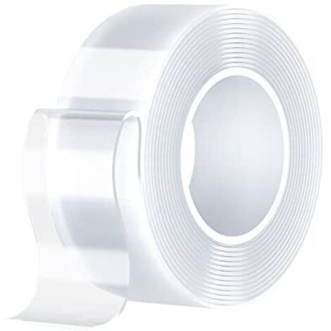 Ruban adhésif double face nano 2 mm d'épaisseur 30 mm de large 1 m de long 1 pièce avec colle magique adhésive transparente pour coller des objets (1/5)