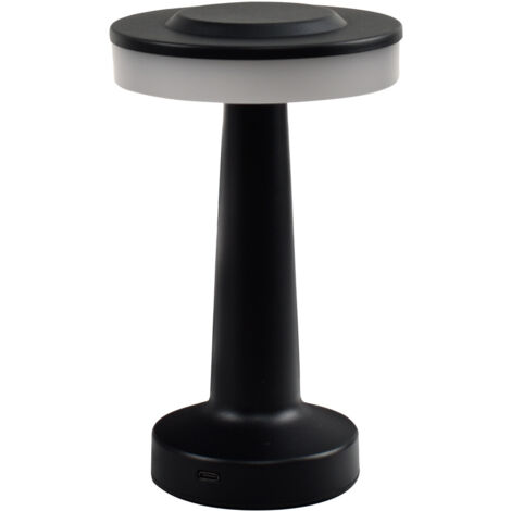 Lampe de bureau LED sans fil, noir mat, 12,5 x 12,5 x 20,5 cm, 1 pièce, 2 W, 3 tons, lampe portable sans fil avec capteur tactile (1/5)