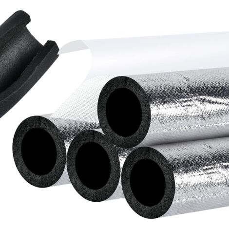Coton isolant pour tuyaux, diamètre intérieur 114 mm épaisseur de paroi 30 mm, 0,95 m, pour 4 tuyaux d'eau, matériau isolant épaissi antigel. (1/5)