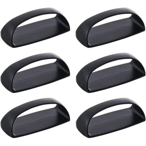 Lot de 6 poignées autocollantes pour tiroirs, portes coulissantes, fenêtres en verre, armoires, sans perçage, 6 pièces/ensemble (noir) (1/5)