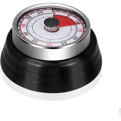 Minuteur de cuisine analogique et visuel, 60 minutes, magnétique, pour réfrigérateur, pour cuisiner, pâtisserie, pâtisserie, noir (1/5)