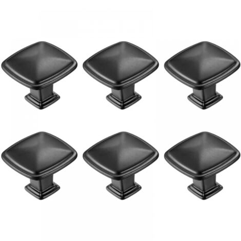 Lot de 10 poignées de placard de cuisine noires, poignées de porte, tiroirs, boutons de meubles de cuisine – 30 mm (1/5)