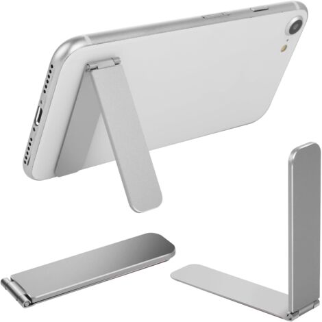 Support de téléphone portable, ultra fin et réglable en alliage, pliable et réglable, pour téléphone portable, tablette, modèle universel (argent) (1/5)
