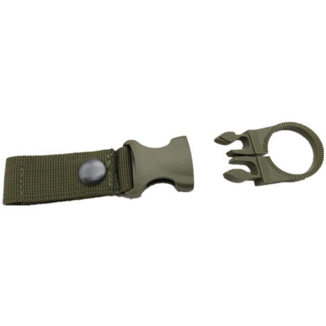 Porte-bouteille, ceinture, boucle de bouteille d'eau, sangle de suspension, crochet, clip de ceinture, porte-bouteille d'eau, clip de ceinture pour camping, randonnée, 2 pièces, vert armée