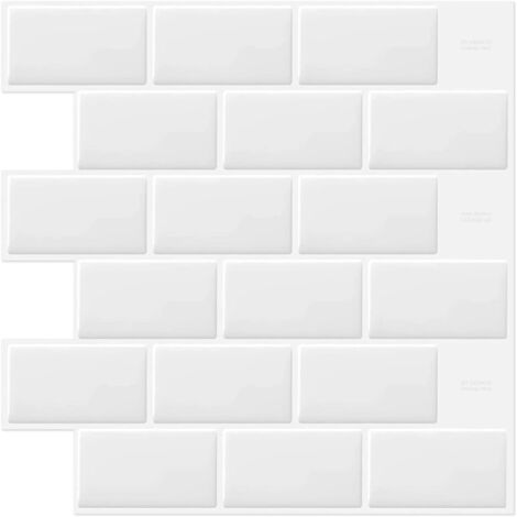 STICKGOO Lot de 10 feuilles de carreaux à coller pour dosseret de cuisine, 30,5 x 30,5 cm (design plus épais, autoadhésif, pour dosseret de cuisine et salle de bain - 10 feuilles