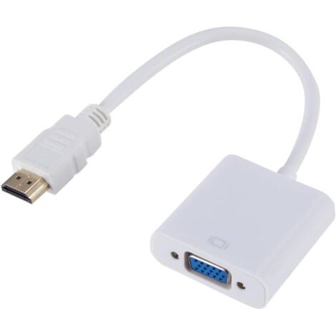 Câble convertisseur HDMI vers VGA TXY HD 1080P avec alimentation audio, adaptateur HDMI mâle vers VGA femelle (blanc) (1/5)