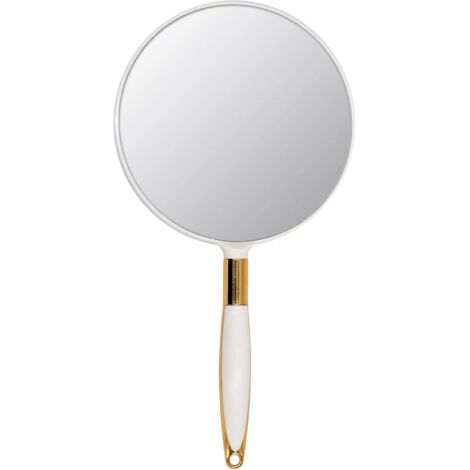 Miroirs à main, miroirs de maquillage, miroirs de maquillage avec poignée professionnelle, pour le maquillage quotidien des femmes, Blanc (1/5)