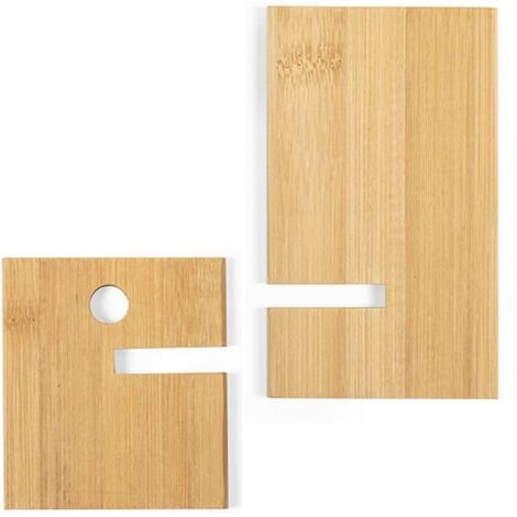 Support de bureau en bambou avec trou de chargement, support de téléphone portable en bois pour iPhone, iPad, bureau, tablette et tous les téléphones (1/5)