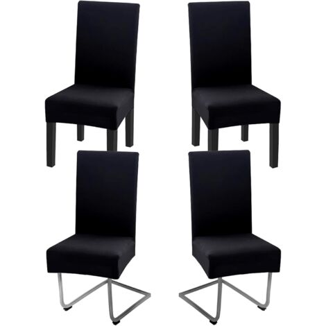 Lot de 4 housses de chaise extensibles, universelles, amovibles, lavables, modernes et durables, pour la maison, l'hôtel, le restaurant, les fêtes, les banquets et la décoration de la cuisine