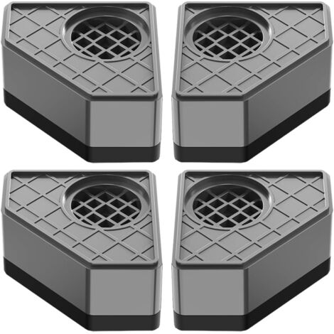 Lot de 4 tapis anti-vibrations pour lave-linge, pieds de lave-linge absorbants et antidérapants (gris) (1/5)