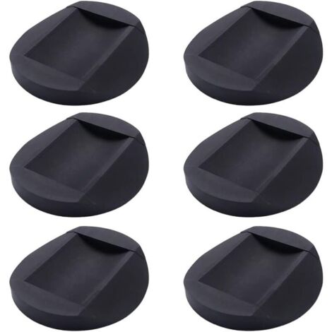 Lot de 6 patins antidérapants en caoutchouc pour meubles, coussins pour pieds de chaise, tous sols, roulettes pour meubles, noir (1/5)