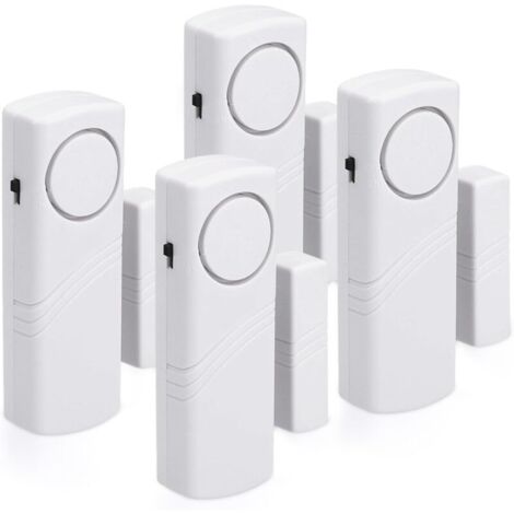 Alarme Porte et Fenêtre - Lot 4x Alarme Sans Fil Anti-Intrusion - Sécurité Maison Contre Cambriolage - Fonctionnement Magnétique - 100 dB (1/5)