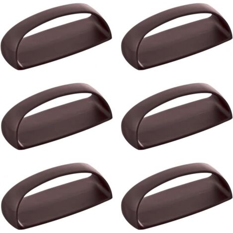 Lot de 6 poignées autocollantes pour tiroirs, portes coulissantes, fenêtres en verre, armoires, sans perçage, 6 pièces/ensemble (café) (1/5)