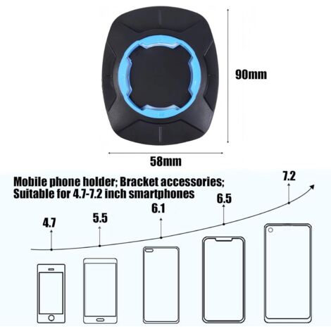 Adaptateur Universel Compatible Quad Lock - Pour Smartphone Moto, Vélo, Voiture - Fixation Sécurisée Bleue - Coque Non Incluse