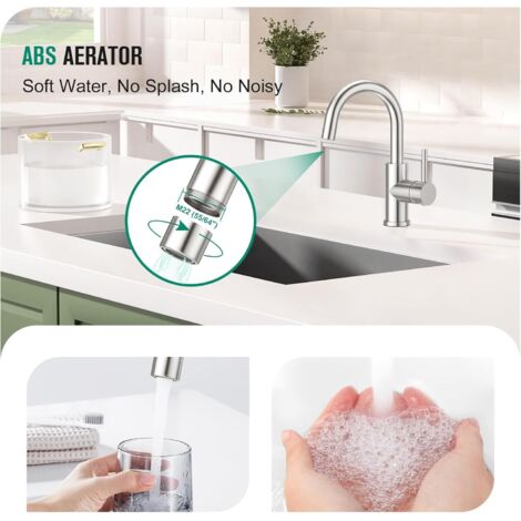 Robinet De Salle De Bain En Nickel Brossé GGStudy Pivotant à