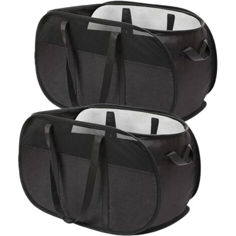 Panier à linge en maille, facile à plier, portable et doté de poignées robustes, panier à linge en maille nid d'abeille, respirant pour le linge, la salle de bain, la chambre d'enfant, le dortoir ou l (1/5)