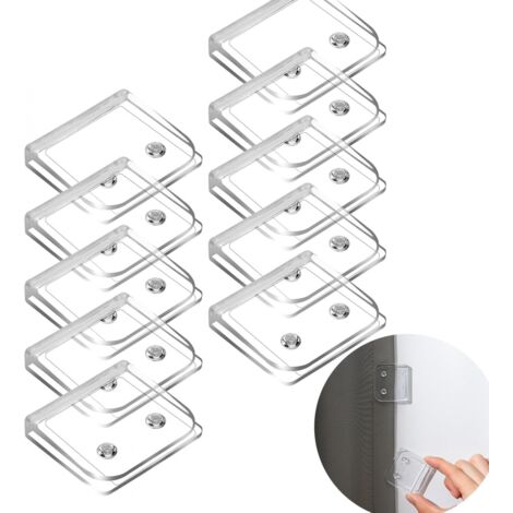 Lot de 10 clips de rideau de douche auto-adhésifs, clips anti-éclaboussures, sans perçage, pour fixer les rideaux de douche et les rideaux de fenêtre (1/5)
