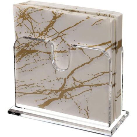 GlamRays Porte-Serviettes En Acrylique Transparent Carré - Distributeur Élégant Pour Serviettes De Table Et Cocktail