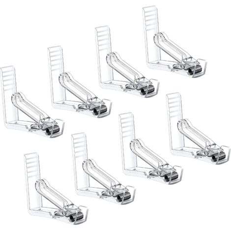 Pinces à nappe Lot de 8 Nappe fixe avec pince à ressort - Nappe en plastique avec attache durable et solide - Pince à nappe transparente (8 pièces) (1/5)