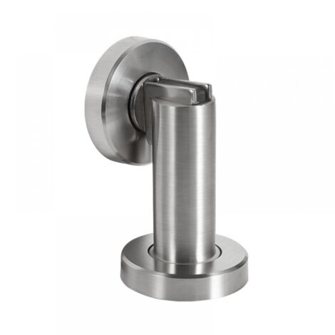 Butée de porte magnétique en acier inoxydable - Butée de porte avec matériel de montage au sol et au mur, 2 po de diamètre, 3,25 po de hauteur