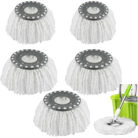 Lot de 5 têtes de balai rotatives de rechange pour balais Hurricane pour Mr.Clean 360 Spin Magic, balais rotatifs ronds en microfibre, têtes de balai rotatives universelles, recharges pour balais stan (1/5)