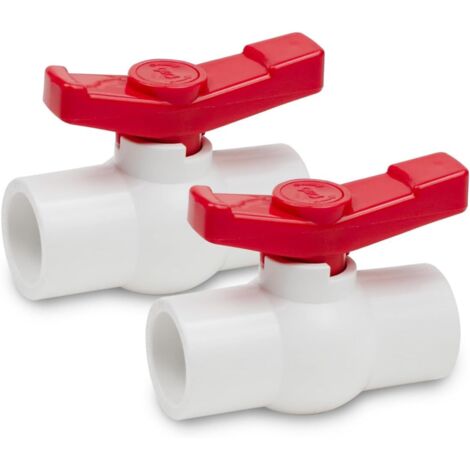 2 Pcs 20MM Robinet à Bille en PVC, Robinet d'Arrêt d'Eau à Poignée 90 Degrés, Raccords de Tuyauterie (1/5)