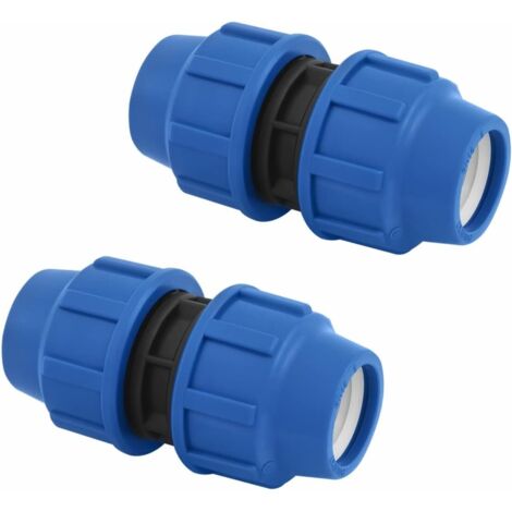 Connecteur pour tuyaux MDPE PP 25mm x 25 mm égal - Adaptateur pour tuyau d’eau PE de compression – PN16 pour tuyaux PE80 et PE100-2 pièces (1/4)