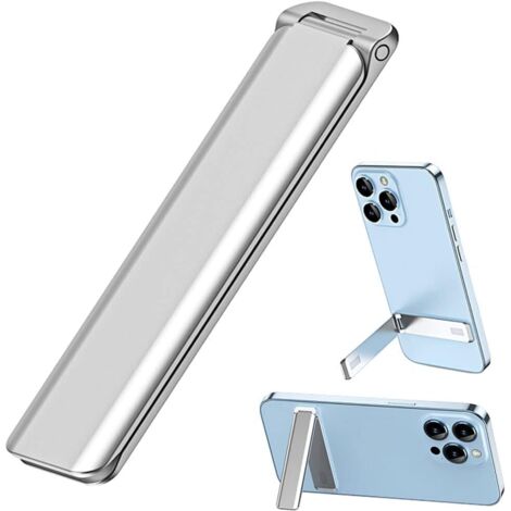 Support de téléphone portable, support de table ultra fin vertical et horizontal en aluminium, angle réglable pour iPhone - pour Samsung, accessoires pour smartphones - Argent (1/4)